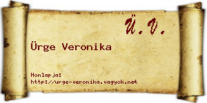 Ürge Veronika névjegykártya