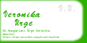 veronika urge business card